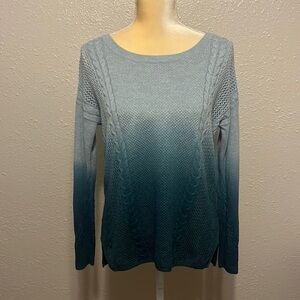 American‎ Eagle Blue Ombre Cable Knit Sweater Size S